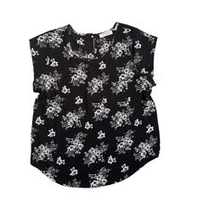 TEMPTED BLACK WHITE FLORAL TOP XL