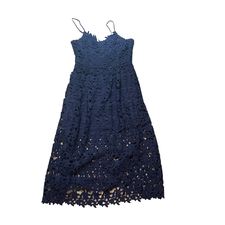 ENDLESS ROSE NAVY LACE OVERLAY MIDI DRESS LARGE (10/12) - 143