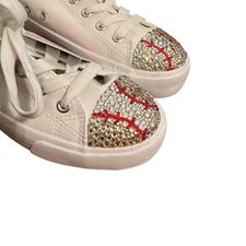 BRAND NEW RHINESTONE BASEBALL SNEAKERS - SZ 9 - 3