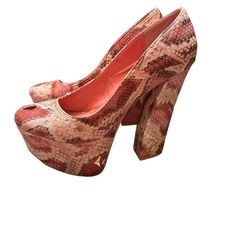 SNAKESKIN PLATFORMS SZ 7.5 Random scuffing