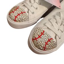 BRAND NEW RHINESTONE BASEBALL SNEAKERS - SZ 9 - 3