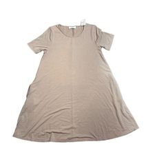 ZENANA TAN DRESS W POCKETS SMALL