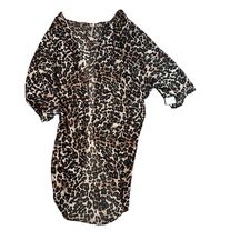 ANIMAL PRINT SEMI SHEER KIMONO LARGE - 144