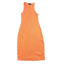 SANCTUARY ORANGE RIBBED MIDI DRESS MEDIUM