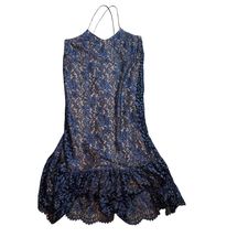 ANTHROPOLOGIE MOULINETTE SOEURS NAVY LACE DRESS NWT $178 Sz 10