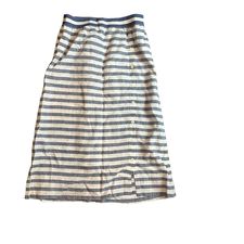 J JILL LINEN BLEND STRIPED SKIRT MEDIUM