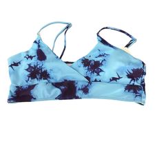 BLUE NAVY BIKINI TIE DYE TOP MEDIUM