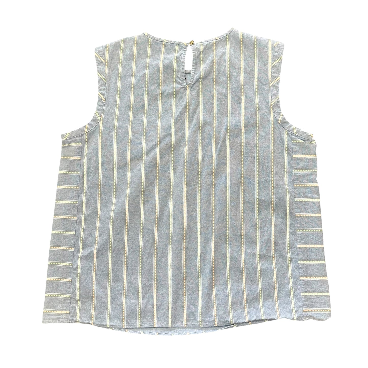 DRAPER JAMES NAUTICAL BLUE WHITE STRIPED SLEEVELESS BLOUSE 100 XL
