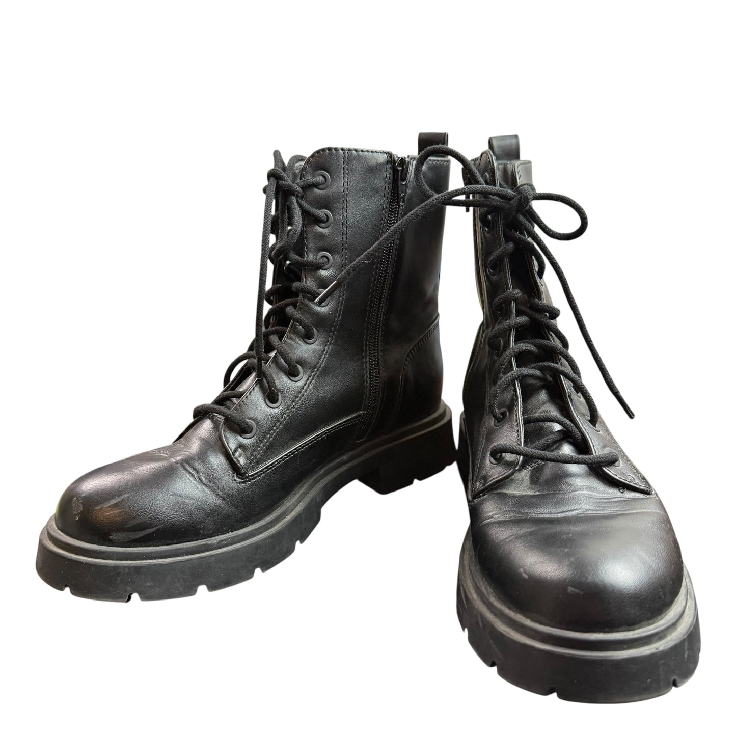 NOBO BLACK LUG SOLE COMBAT BOOTS 100 SZ 9