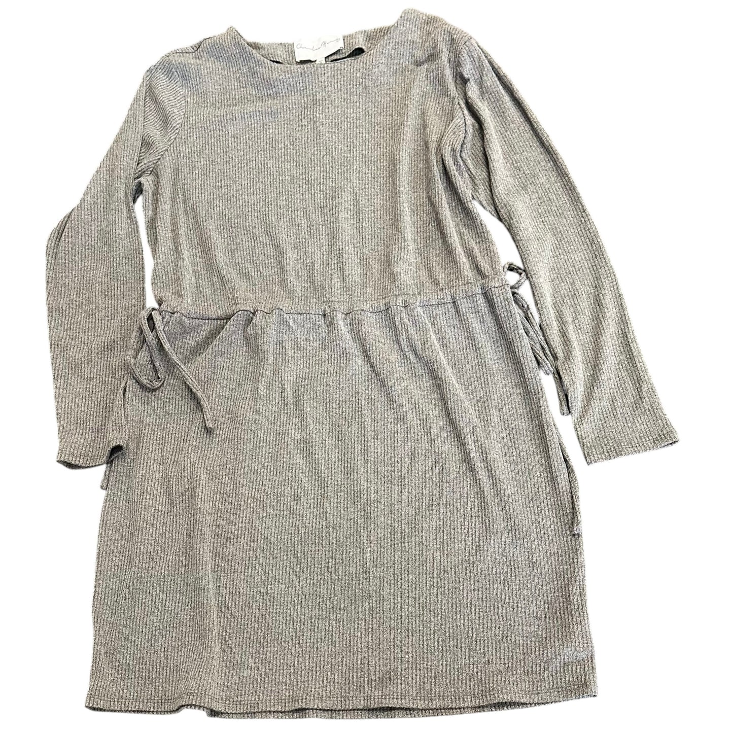 CHARLES HENRY GRAY RIBBED DRAWSTRING DRESS 62 XL