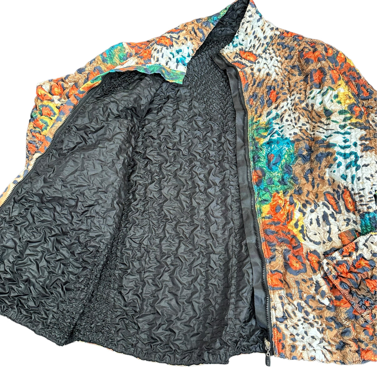 UBU COLORFUL BLACK TEXTURED LIGHT WEIGHT JACKET REVERSIBLE 289 MEDIUM