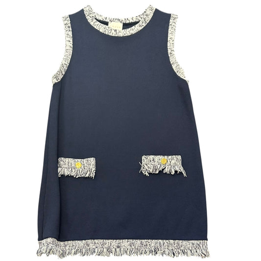 ENTRO PARISIAN TWEED TRIM SHIFT DRESS 14 SMALL