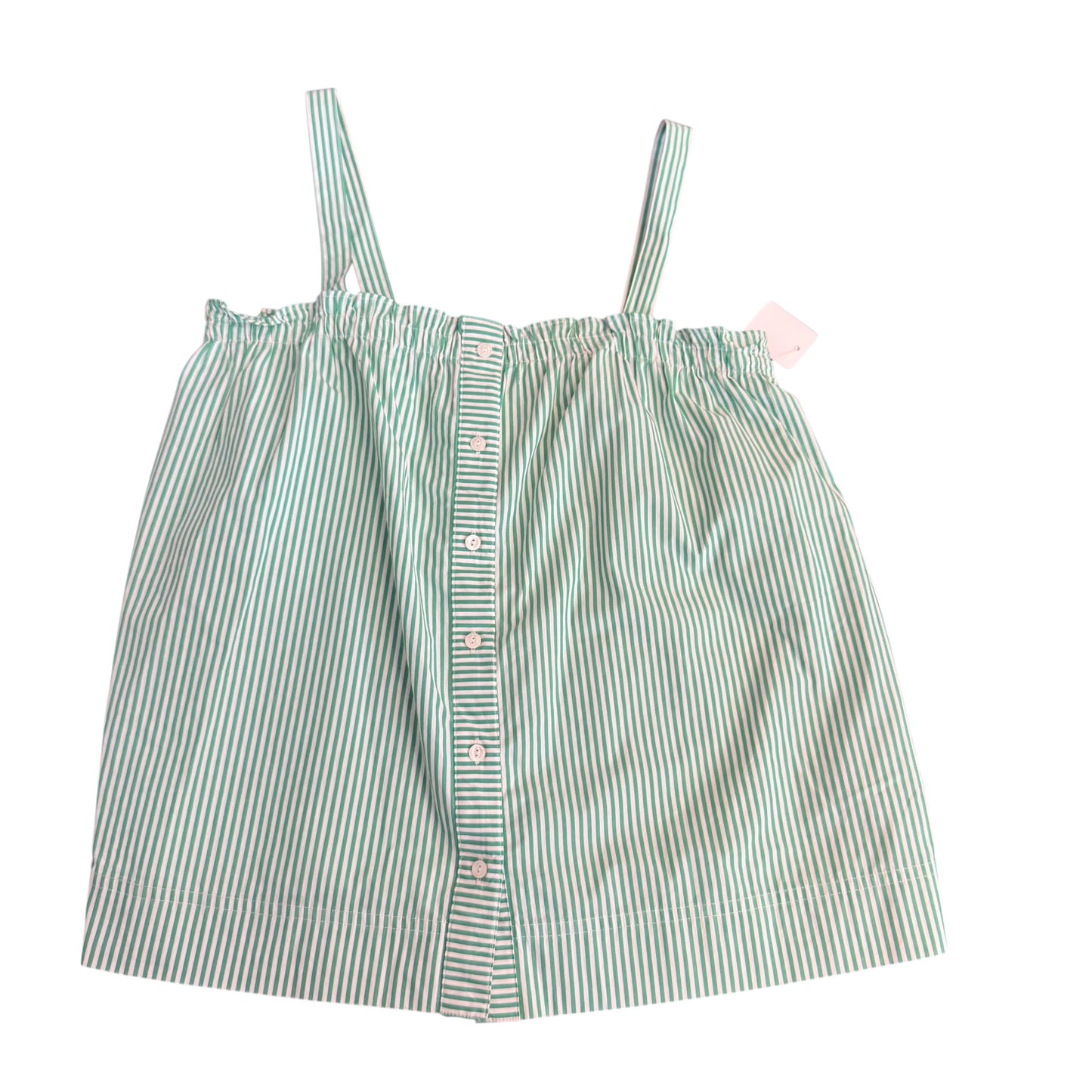 J CREW GREEN WHITE STRIPED BLOUSE 100 SZ 6