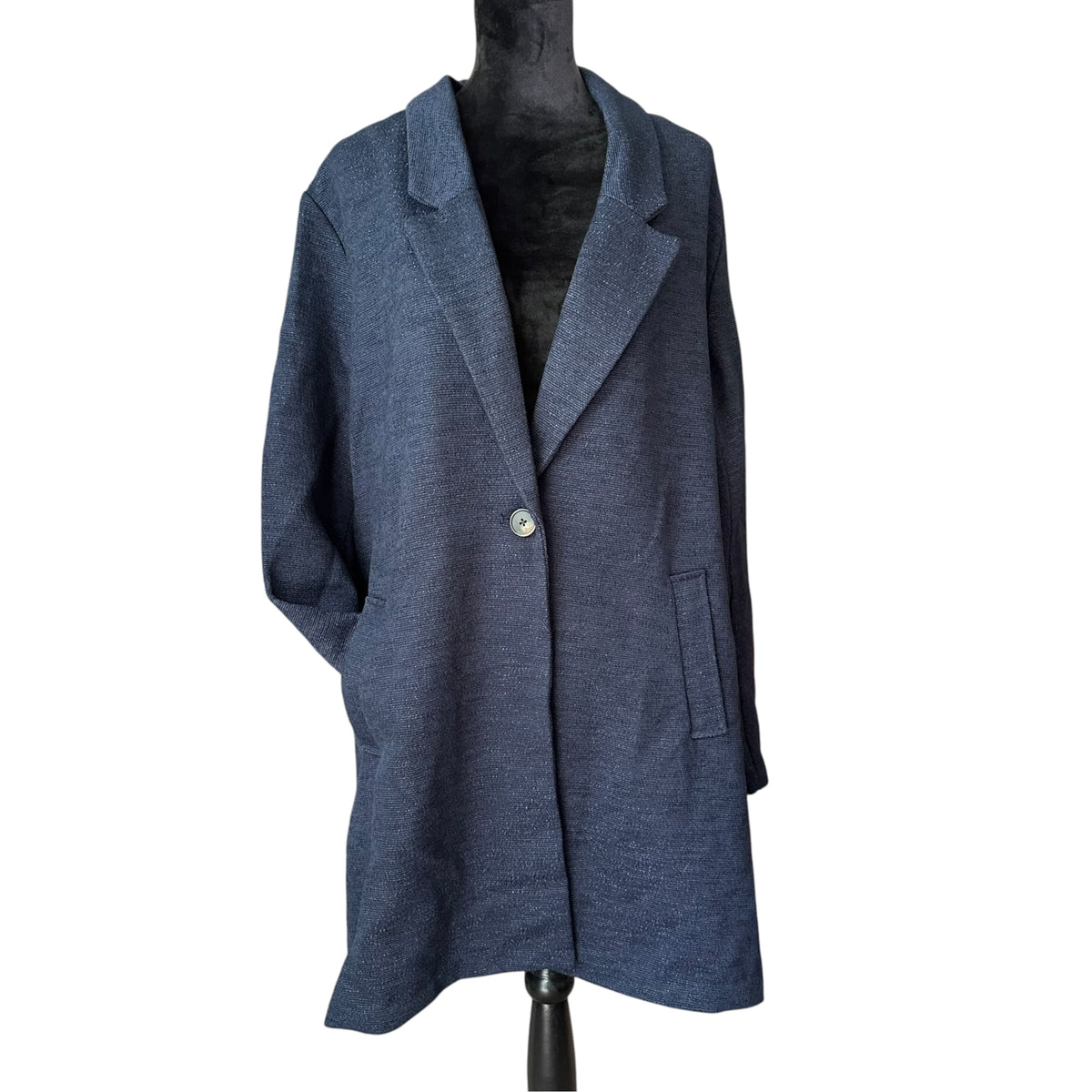 OLD NAVY NAVY BLUE LONG LINE BLAZER COAT 39 XXL