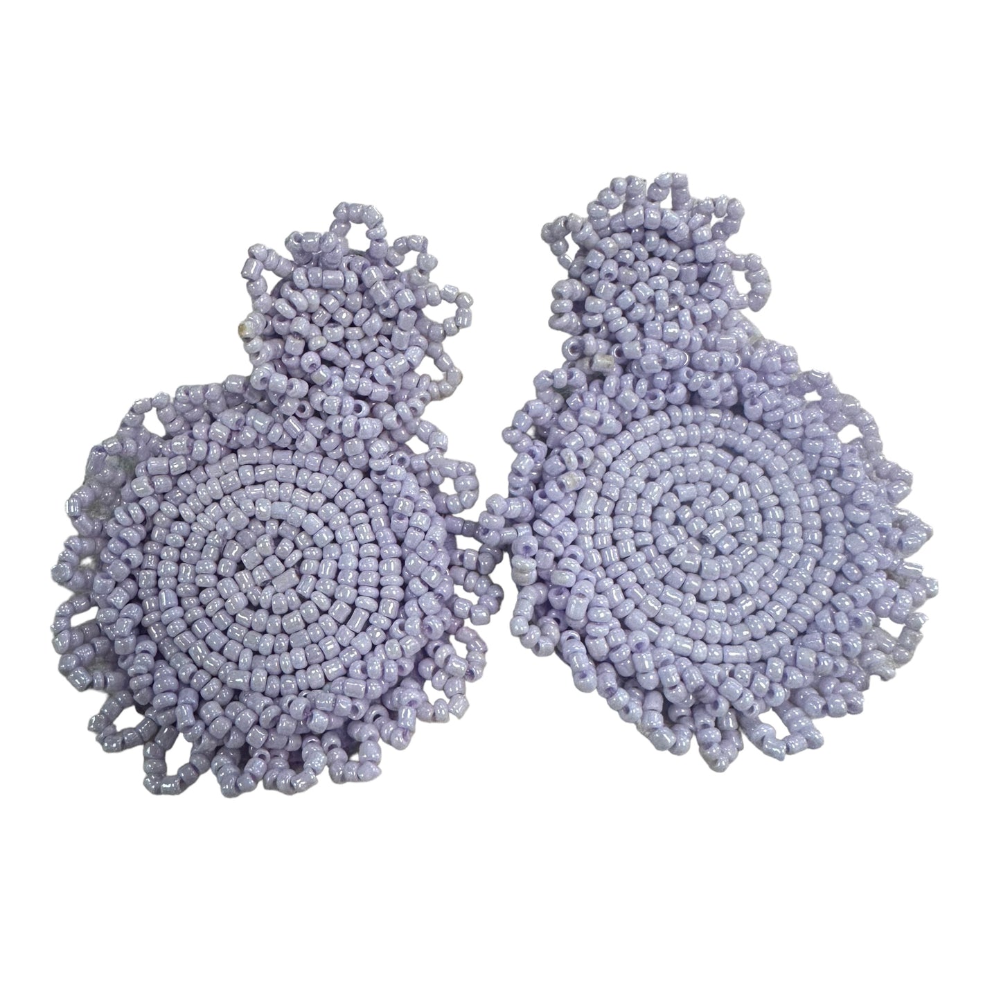 LILAC BEADED STATEMENT EARRINGS- 100