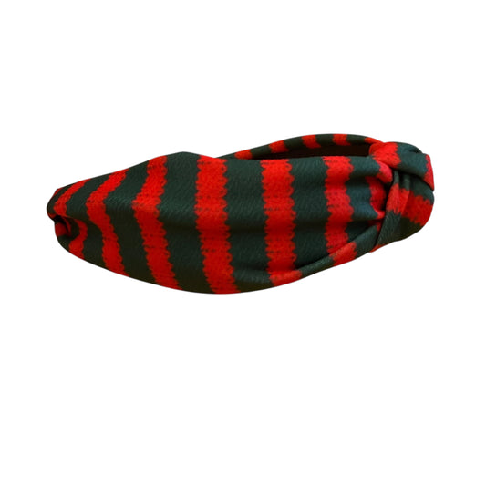RED GREEN CHRISTMAS STRIPED HEADBAND