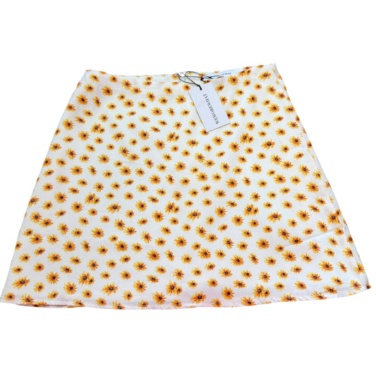 WE WORE WHAT BEIGE SUNFLOWER SKIRT NWT 100 SMALL