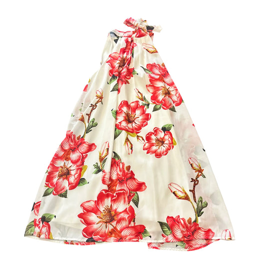 SHE & SKY WHITE TROPICAL HIGH NECK DRESS 112 LARGE