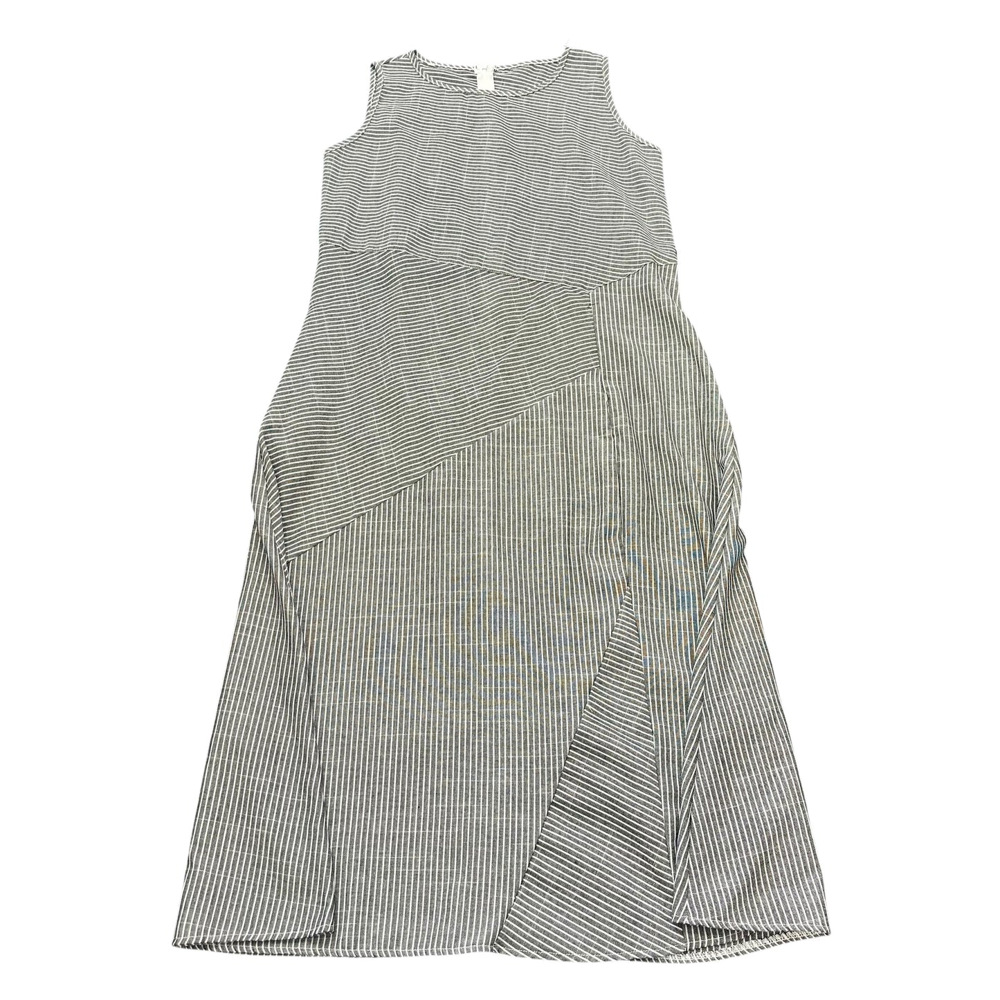 BLACK WHITE STRIPED SLEEVELESS DRESS 251 M/L