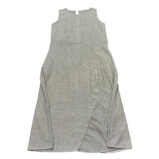 BLACK WHITE STRIPED SLEEVELESS DRESS 251 M/L