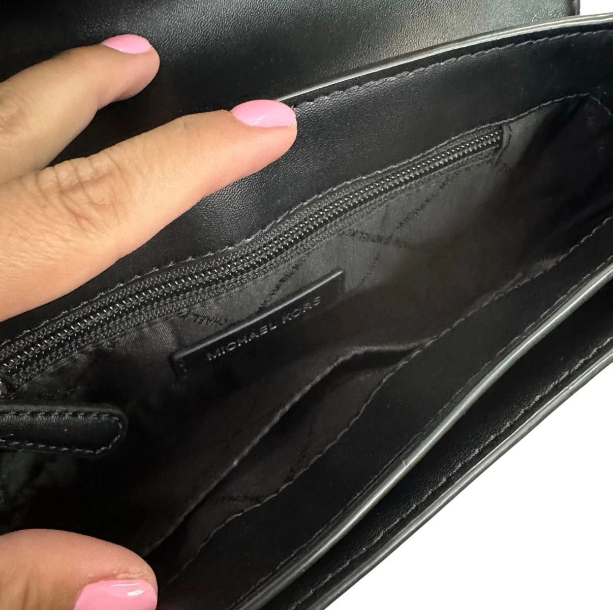 MICHAEL KORS CARMEN MEDIUM CONVERTIBLE SHOULDER FLAP BAG EXOTIC BLACK PURSE