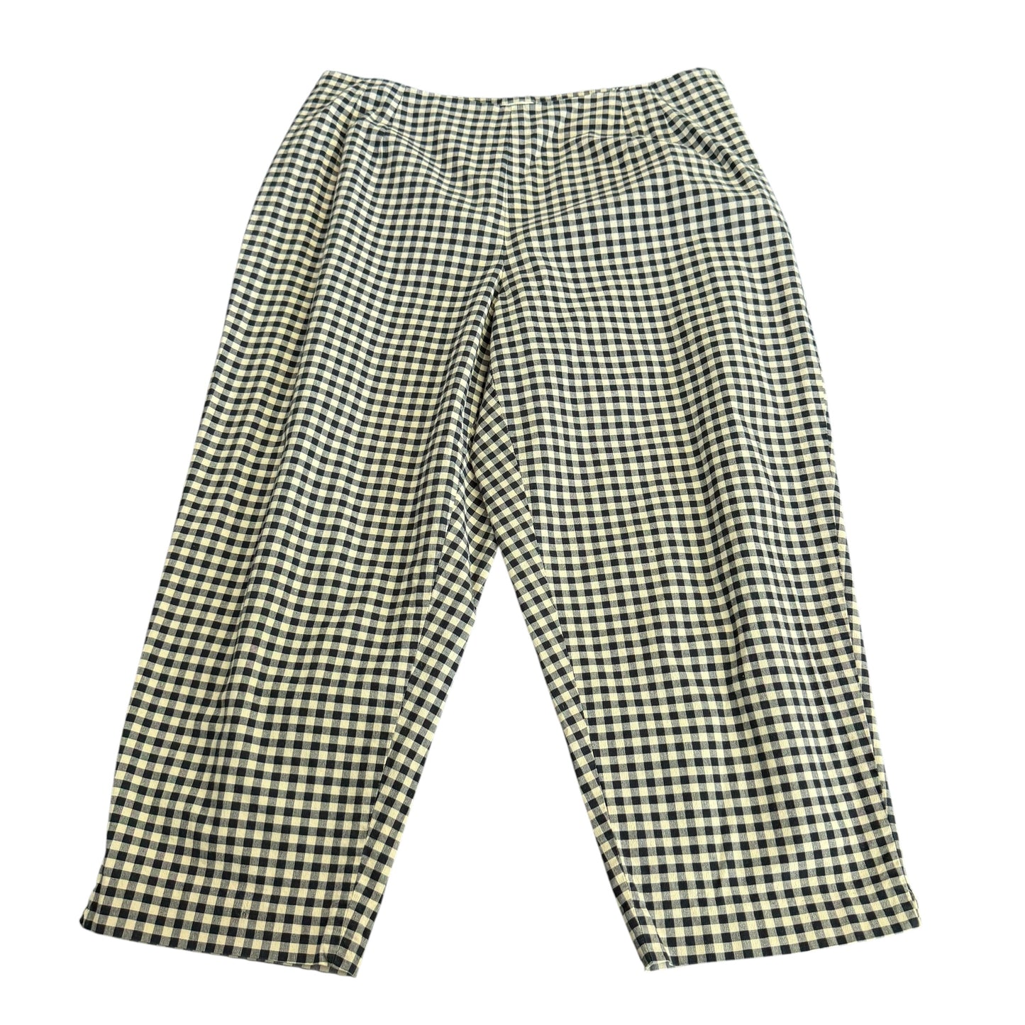 TALBOTS VINTAGE PLAID NAVY TAN CAPRIS 257 SZ 18W
