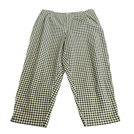 TALBOTS VINTAGE PLAID NAVY TAN CAPRIS 257 SZ 18W