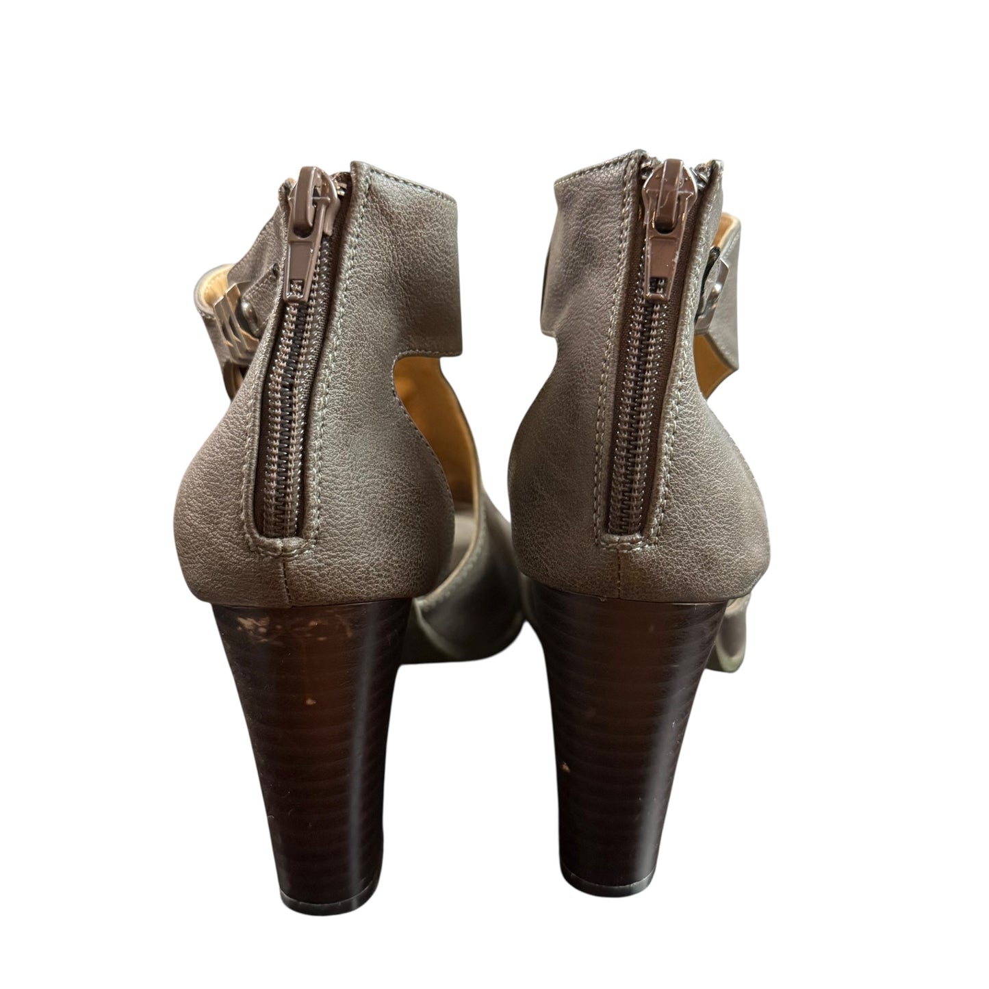 REPORT BELLE PEEP TOE CUT OUT BOOTIES TAUPE 220 9 WIDE