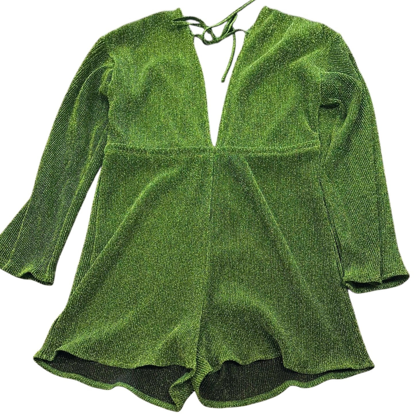 PRETTYLITTLETHINGS GREEN SHIMMER ROMPER 221 SZ 12