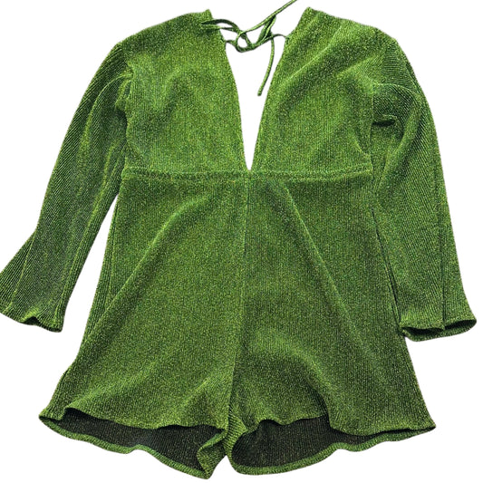 PRETTYLITTLETHINGS GREEN SHIMMER ROMPER 221 SZ 12