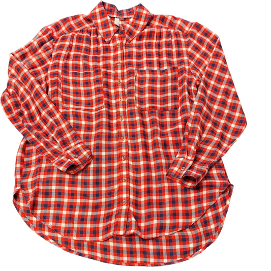 ANTHROPOLOGIE PILCRO PLAID FLANNEL OVERSIZED BUTTON UP 249 MEDIUM