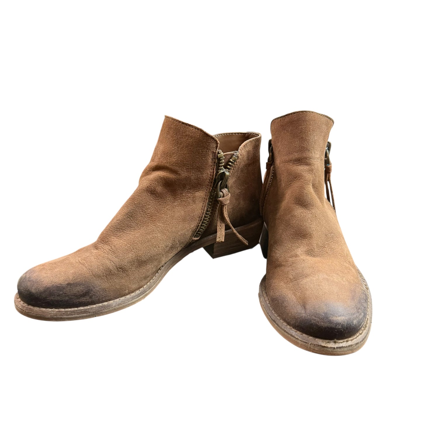 GB GIANNI BINI BROWN ANKLE BOOTIES 249 SZ 7.5