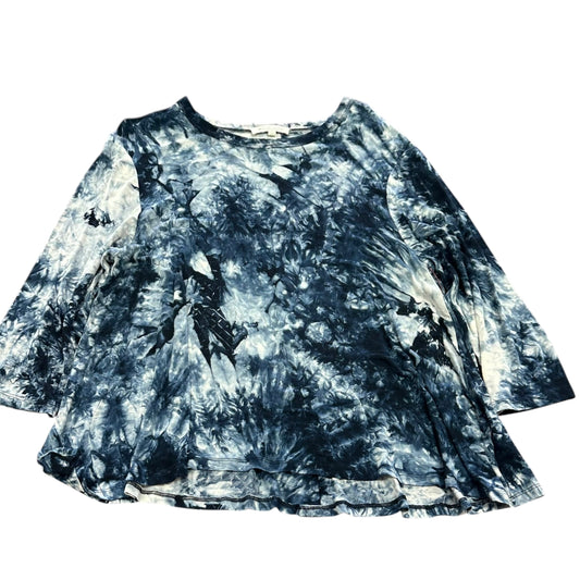 WORKSHOP NAVY WHITE TIE DYE TOP 217 LARGE