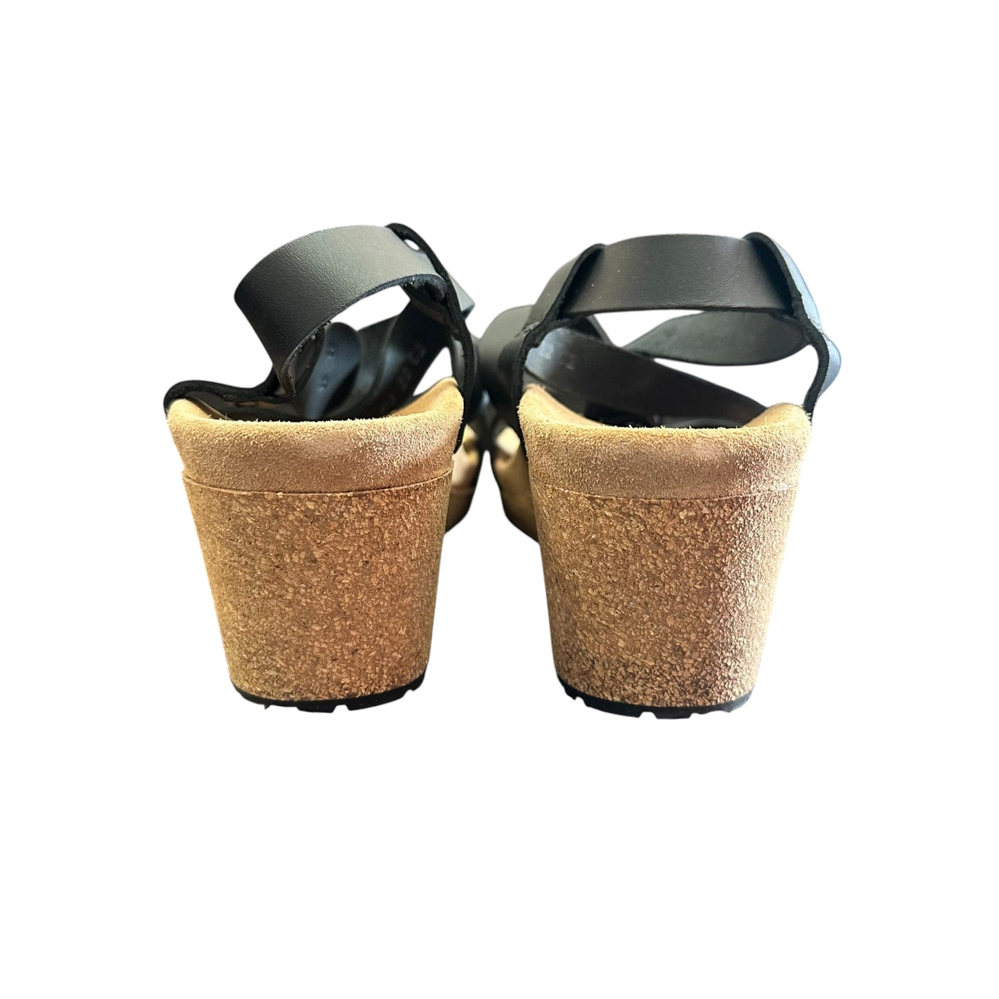 PAPILLIO BIRKENSTOCK  BLACK WEDGE SANDALS 123 SZ 10