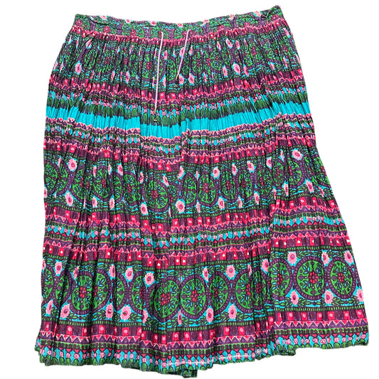 VINTAGE MULTI COLOR CRINKLED SKIRT 100 L/XL