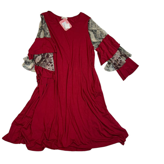 REALIZE MAROON SNAKESKIN DRESS - NWT - 2X - 7