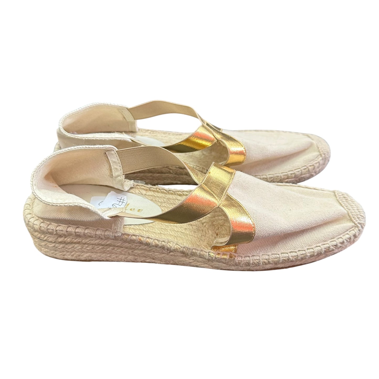 BETTYE MUELLER METALLIC GOLD ESPADRILLES FLAT SHOES 100 SZ 9