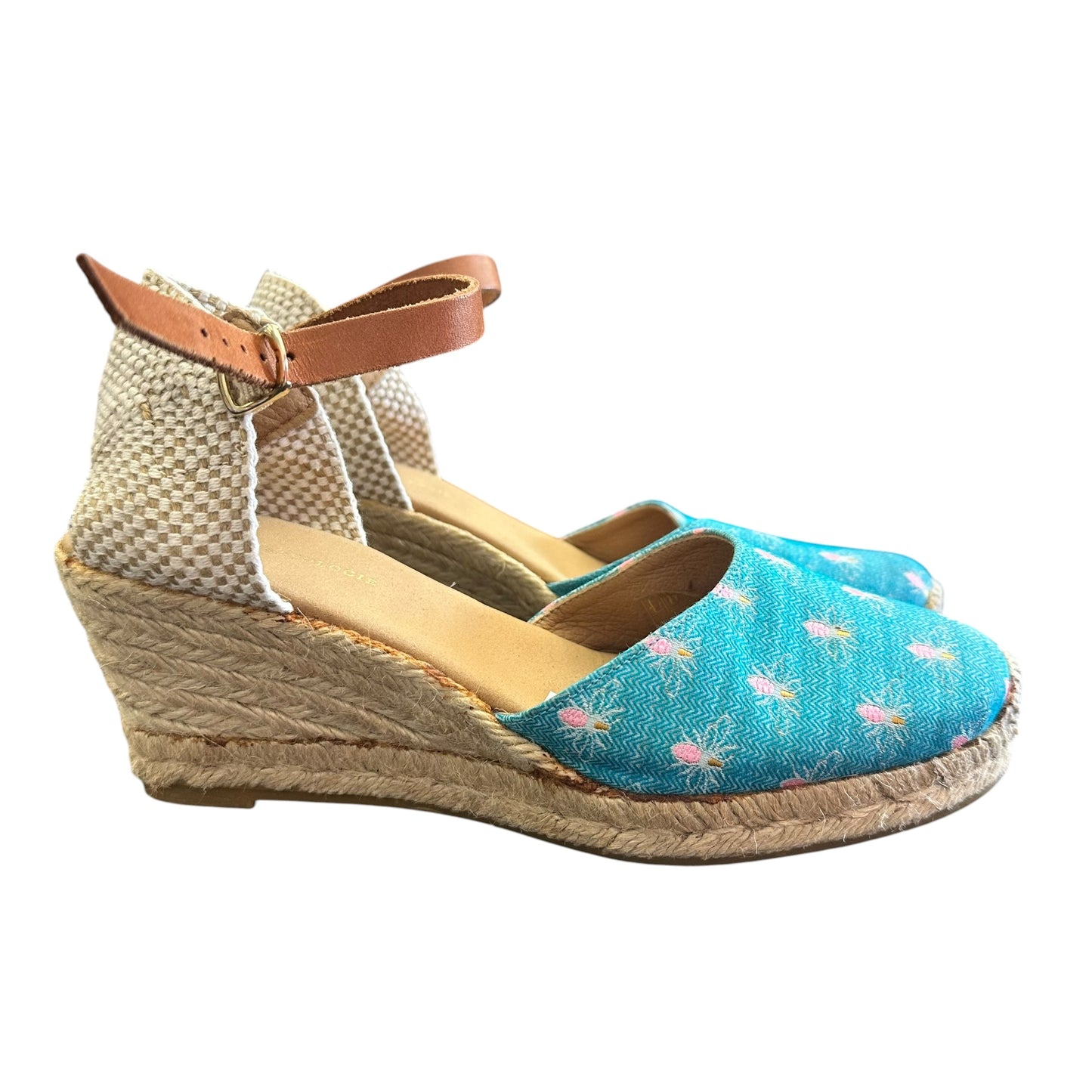 ANTHROPOLOGIE BLUE ESPADRILLE WEDGES 163 SZ 8.5