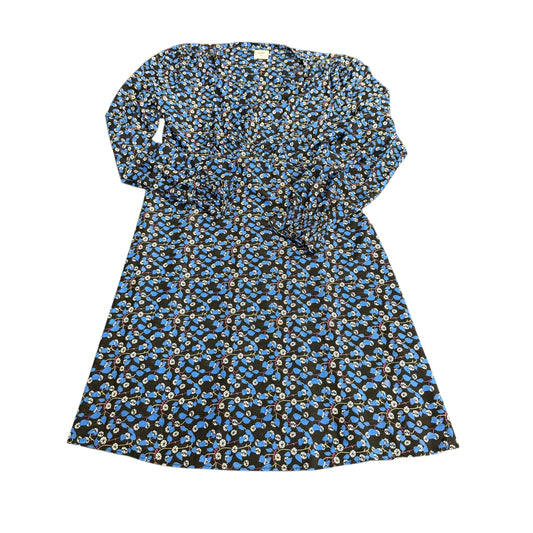 CABI BLUE BLACK MESH FIT FLARE DRESS 256 MEDIUM