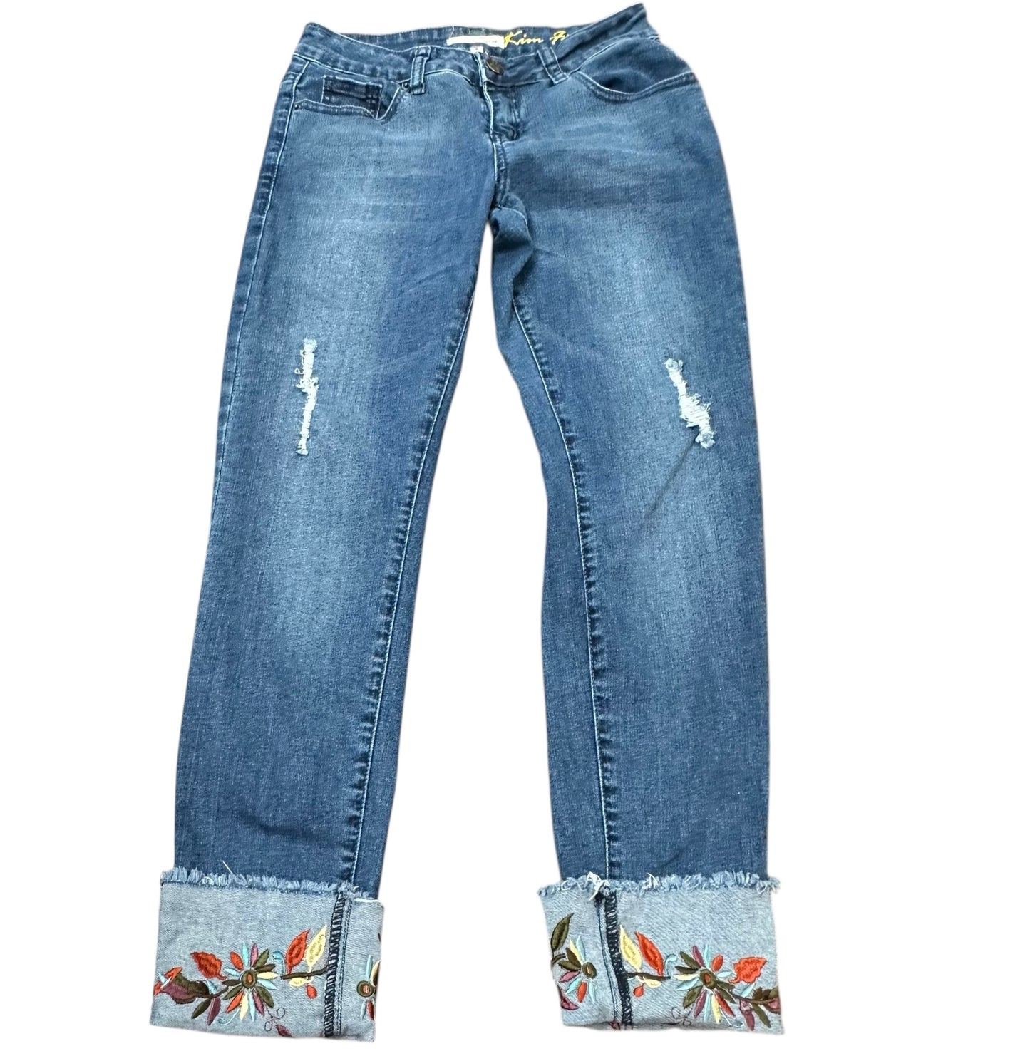 ANGEL + PREMIUM DISTRESSED JEANS W EMBROIDERY 100 SZ 6