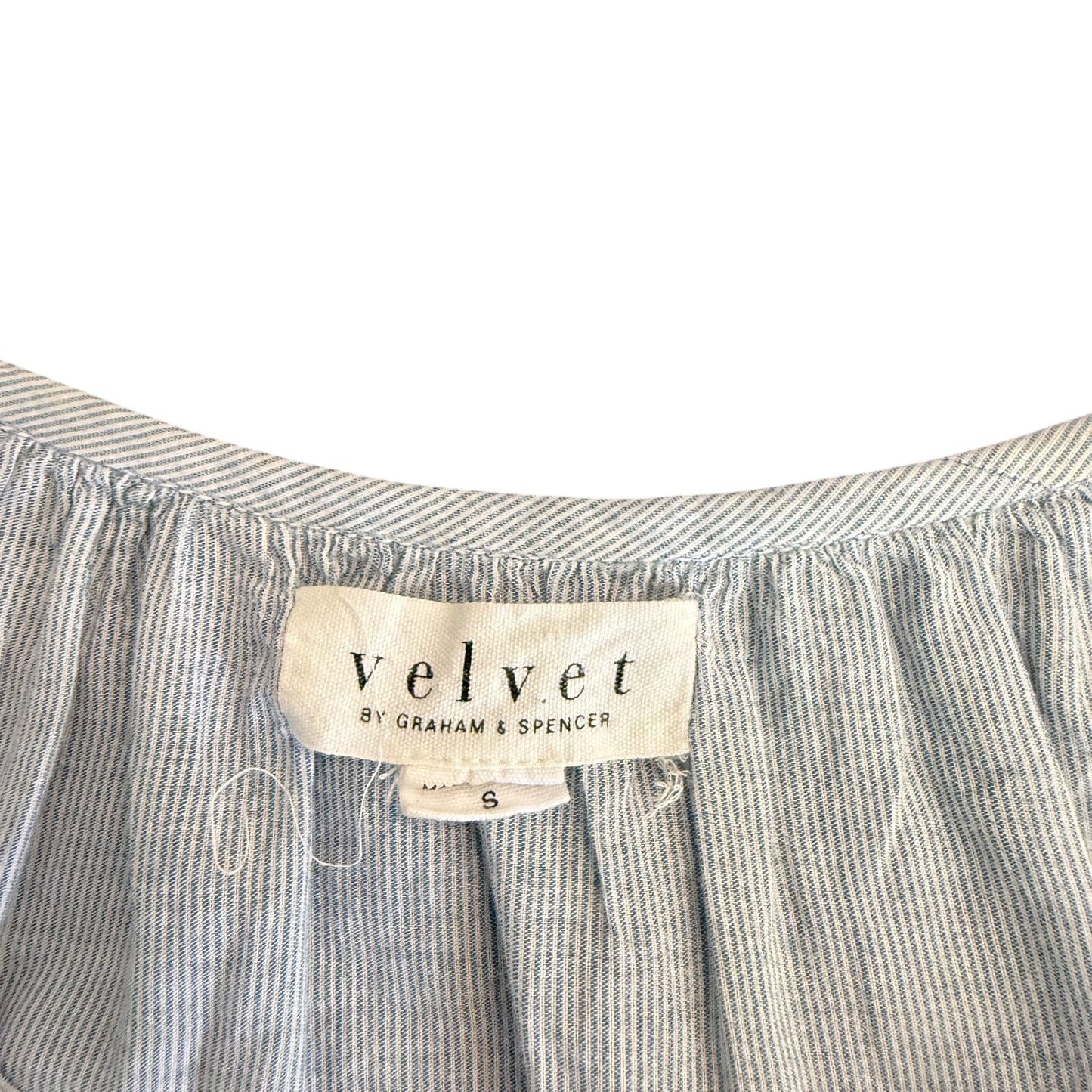 VELVET GRAHAM SPENCER STRIPED BLOUSE EMBROIDERED BEADED 100 SMALL
