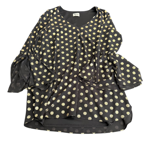SHOW ME YOUR MUMU BLACK GOLD METALLIC POLKA DOT DRESS 256 MEDIUM
