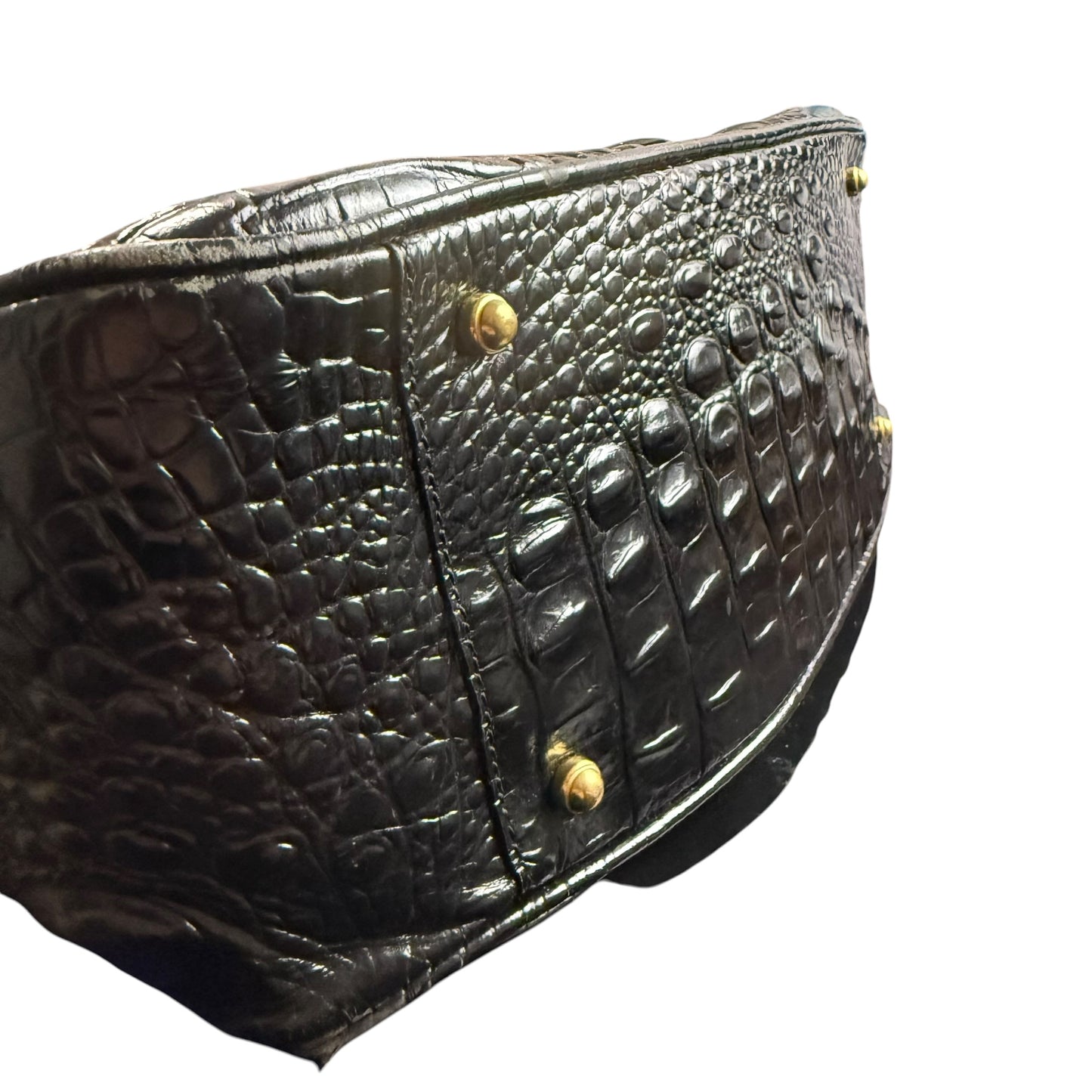 BRAHMIN RUBY BLACK MELBOURNE PATENT LETHER SATCHEL BAG 100