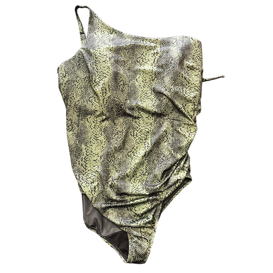 SWIM BY CACIQUE GREEN BLACK SWIMSUIT 100 SZ 24