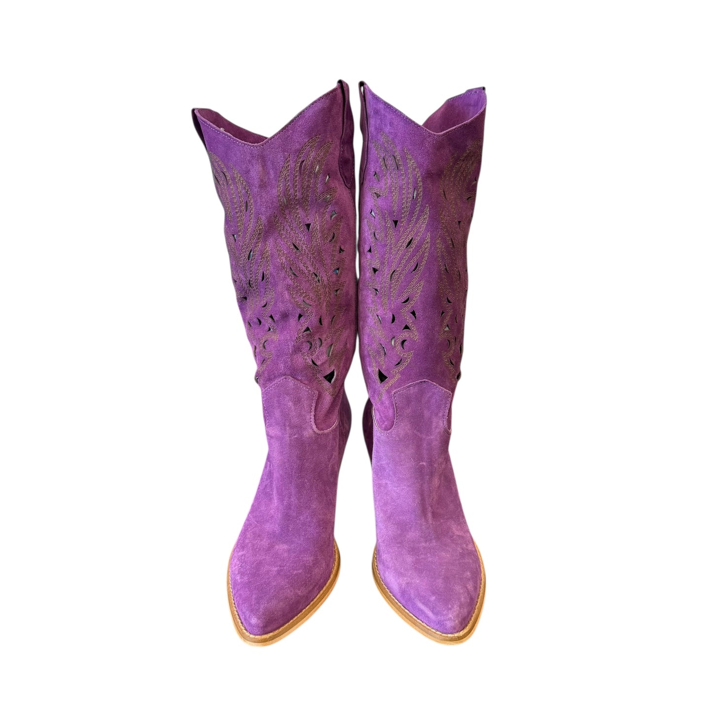 KALI SHORE PURPLE LEATHER COWBOY BOOTS 100 SZ 10