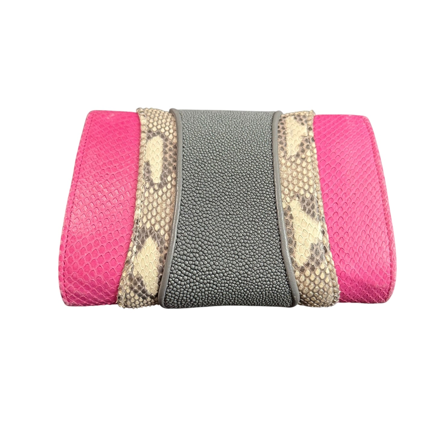 KHIRMA PYTHON CLUTCH CROSSBODY PINK BLACK 6