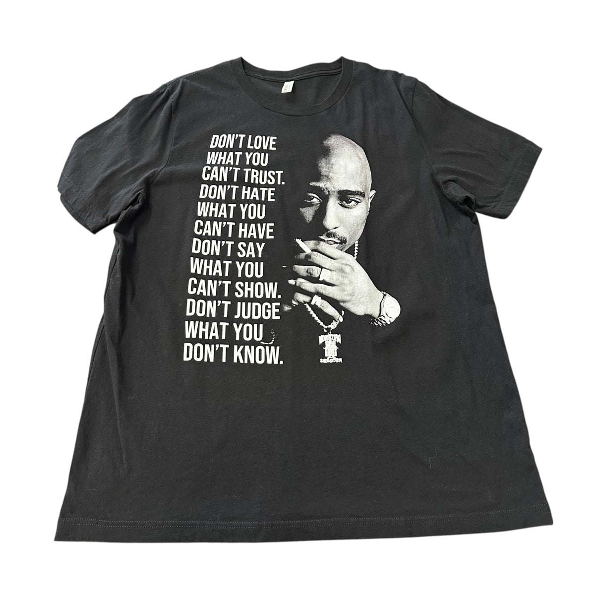 BLACK WHITE TUPAC TSHIRT 100 XL
