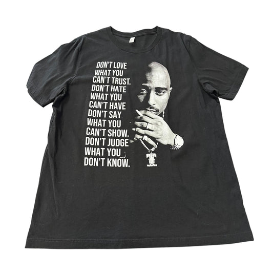BLACK WHITE TUPAC TSHIRT 100 XL