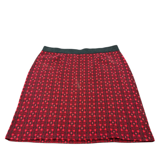 WOOLOVER RED GRAY SKIRT XL