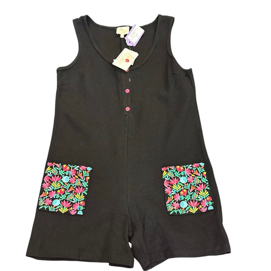 LAYERZ CLOTHING BLACK ROMPER EMBROIDERED POCKETS NWT 298 SMALL